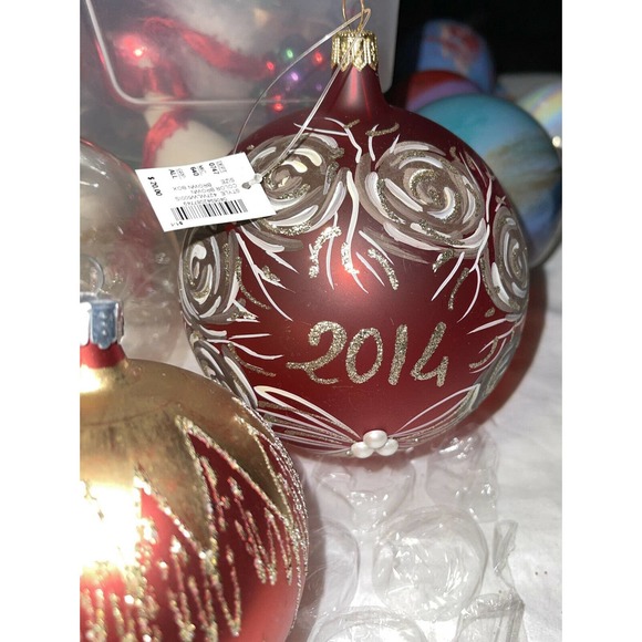 Vintage 4in Embellished Mixed Lot Blown Glass Christmas Ornaments 3E33 - Picture 2 of 11